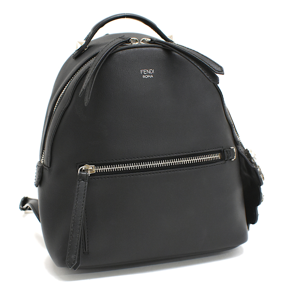 Fendi By The Way Backpack Bejeweled Leather Black